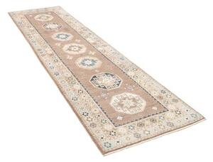 Tappeto Kazak Geometrico Tortora Azzurro Corsia 81x288 Cm