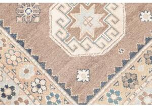 Tappeto Kazak Geometrico Tortora Azzurro Corsia 81x288 Cm