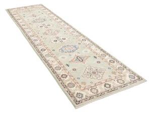 Tappeto Kazak Geometrico Celeste Blu Corsia 84x294 Cm