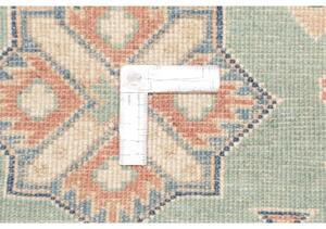 Tappeto Kazak Stilizzato Celeste Avorio Corsia 83x287 Cm