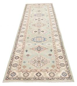 Tappeto Kazak Geometrico Celeste Blu Corsia 84x294 Cm