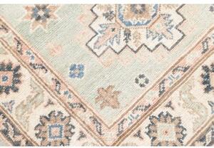 Tappeto Kazak Geometrico Celeste Blu Corsia 84x294 Cm