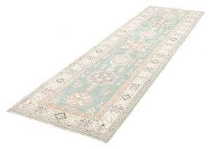 Tappeto Kazak Stilizzato Celeste Avorio Corsia 83x287 Cm