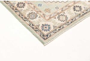 Tappeto Kazak Geometrico Celeste Blu Corsia 84x294 Cm