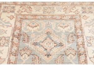 Tappeto Kazak Stilizzato Azzurro Avorio Corsia 93x373 Cm
