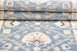 Tappeto Kazak Stilizzato Azzurro Beige Corsia 85x296 Cm