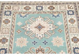 Tappeto Kazak Stilizzato Azzurro Chiaro Beige Corsia 79x201 Cm
