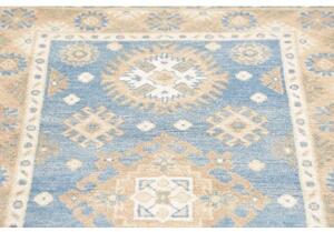 Tappeto Kazak Geometrico Celeste Beige 79x191 Cm