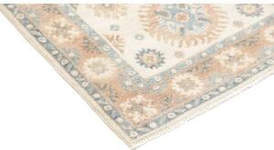 Tappeto Kazak Stilizzato Avorio Azzurro 82x196 Cm