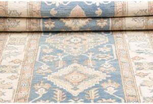 Tappeto Kazak Stilizzato Azzurro Avorio Corsia 100x350 Cm
