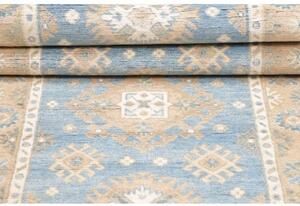 Tappeto Kazak Geometrico Celeste Beige 79x191 Cm