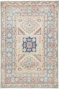 Tappeto Kazak Geometrico Azzurro Beige 103x155 Cm