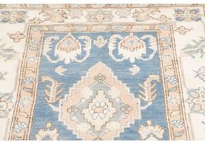 Tappeto Kazak Stilizzato Azzurro Avorio Corsia 100x350 Cm