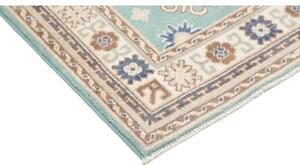 Tappeto Kazak Stilizzato Azzurro Chiaro Beige Corsia 79x201 Cm
