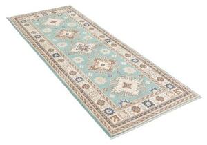Tappeto Kazak Stilizzato Azzurro Chiaro Beige Corsia 79x201 Cm