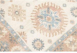Tappeto Kazak Stilizzato Avorio Azzurro 82x196 Cm