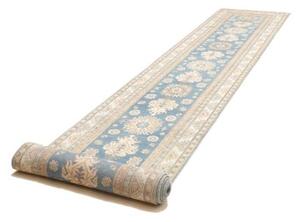 Tappeto Kazak Stilizzato Celeste Beige Corsia 82x583 Cm