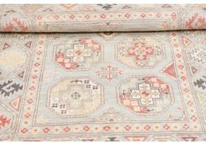 Tappeto Kazak Geometrico Celeste Beige 101x155 Cm
