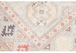 Tappeto Kazak Geometrico Celeste Beige 101x155 Cm