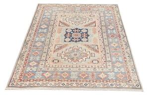 Tappeto Kazak Geometrico Azzurro Beige 103x155 Cm