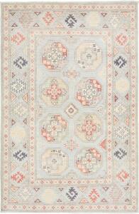 Tappeto Kazak Geometrico Celeste Beige 101x155 Cm