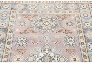 Tappeto Kazak Stilizzato Grigio Lavanda Azzurro 101x153 Cm