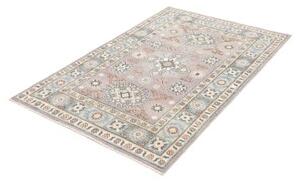 Tappeto Kazak Stilizzato Grigio Lavanda Azzurro 101x153 Cm