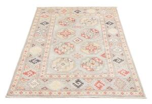 Tappeto Kazak Geometrico Celeste Beige 101x155 Cm