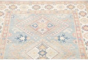 Tappeto Kazak Stilizzato Azzurro Chiaro Avorio 102x148 Cm