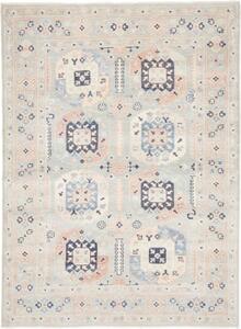 Tappeto Kazak Geometrico Azzurro Blu Scuro 124x165 Cm
