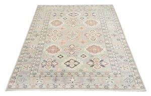 Tappeto Kazak Stilizzato Azzurro Rosa Antico 121x170 Cm