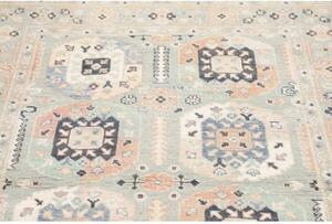 Tappeto Kazak Geometrico Azzurro Blu Scuro 124x165 Cm