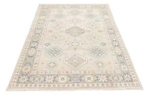 Tappeto Kazak Geometrico Avorio Azzurro 121x178 Cm