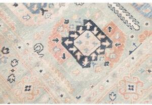 Tappeto Kazak Geometrico Azzurro Blu Scuro 124x165 Cm