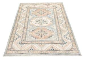 Tappeto Kazak Geometrico Azzurro Beige 103x154 Cm