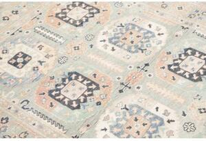 Tappeto Kazak Geometrico Azzurro Blu Scuro 124x165 Cm