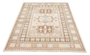 Tappeto Kazak Geometrico Avorio Marrone 123x182 Cm