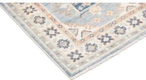 Tappeto Kazak Geometrico Azzurro Avorio Corsia 65x190 Cm