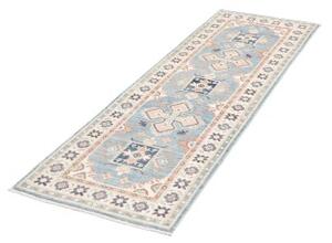 Tappeto Kazak Stilizzato Azzurro Beige Corsia 62x188 Cm