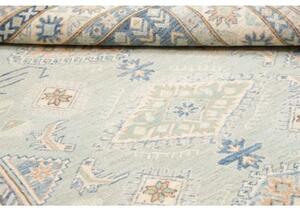 Tappeto Kazak Geometrico Verde Chiaro Azzurro 152x197 Cm