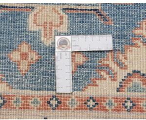 Tappeto Kazak Geometrico Azzurro Avorio Corsia 65x190 Cm