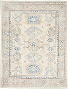 Tappeto Kazak Stilizzato Avorio Blu Avio 150x198 Cm