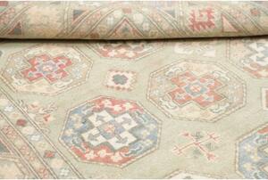 Tappeto Kazak Geometrico Verde Salvia Rosso Corallo 147x202 Cm