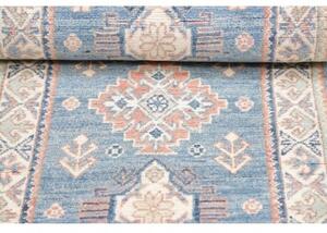 Tappeto Kazak Stilizzato Azzurro Beige Corsia 62x182 Cm