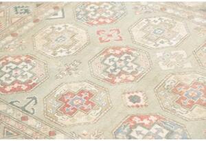 Tappeto Kazak Geometrico Verde Salvia Rosso Corallo 147x202 Cm