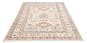 Tappeto Kazak Stilizzato Avorio Rosso Corallo 149x197 Cm