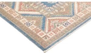 Tappeto Kazak Geometrico Blu Beige 147x193 Cm