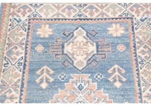 Tappeto Kazak Stilizzato Azzurro Beige Corsia 62x182 Cm