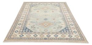 Tappeto Kazak Geometrico Verde Chiaro Azzurro 152x197 Cm