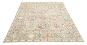 Tappeto Kazak Geometrico Verde Salvia Rosso Corallo 147x202 Cm